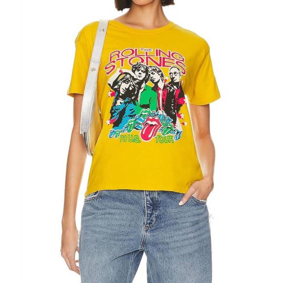 NEW DAYDREAMER rolling stones 78 us tour ringer tee top in golden daze - Picture 4 of 9